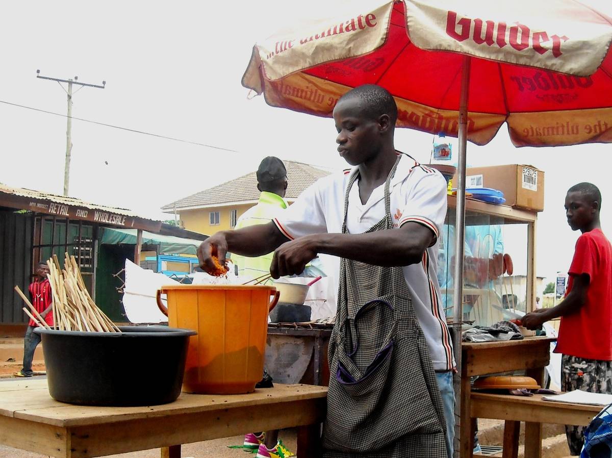 Street food being prepared