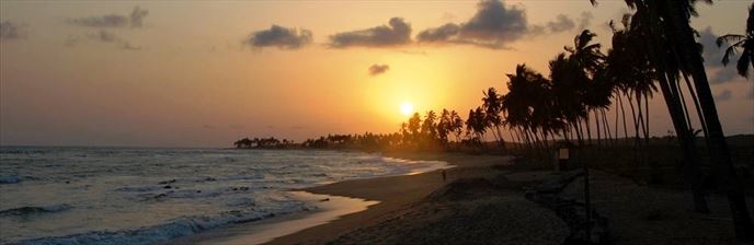 Beach sunset in Ghana