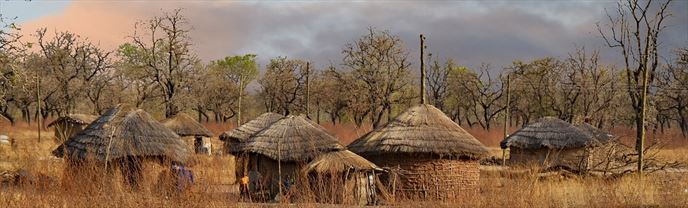 mud huts in northern Ghana