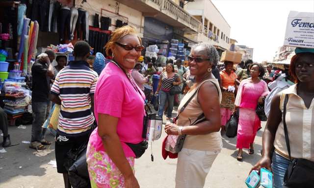 visitors at Makola Market