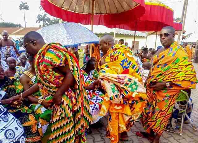 Greetings at a festival in Ghana