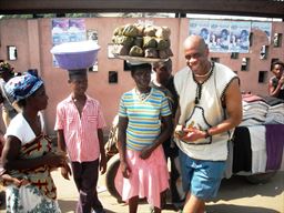 Buying kenkey at the roadside