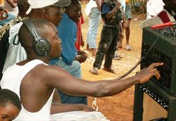 DJ at party in Ghana