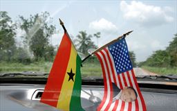 Ghana and USA flags