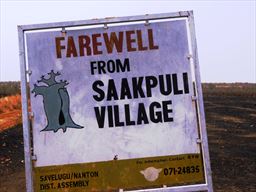 Saakpuli road sign