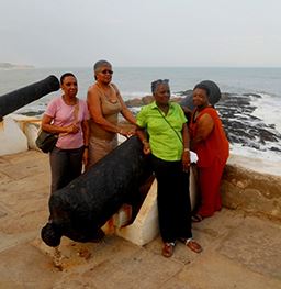 Sisters from the Africa Diaspora at Cape Coast castle