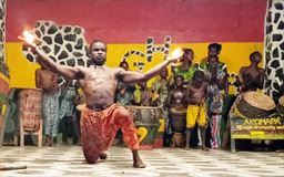 Fire dance performance in Ghana