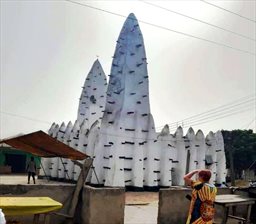 Ancient mud and stick mosque in Bole Ghana