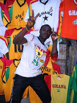 Man selling football jerseys