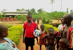 Kids getting ready to play football