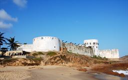 Cape Coast Castle as seen from beach