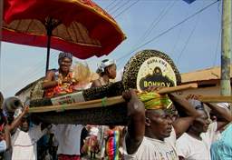 chief on palanquin odambea festival