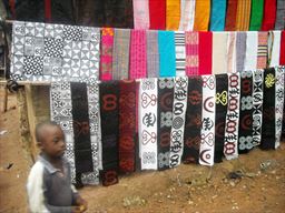 African cloth for sale at the Trade Fair Centre in Accra, Ghana