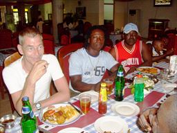 Beef burger at Western-style restaurant in Ghana