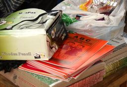 Boooks and stationaries to be given