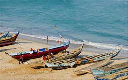 Carved Fishing Boats in Ghana