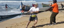 Pulling the fishing nets in Ghana