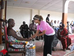 Greeting chief in Akropong, Ghana