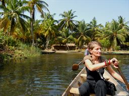 Guest in a boat on the volta river