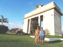 Visitors at Black Star Gate in Accra