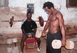 Home made gyms are common in Ghana