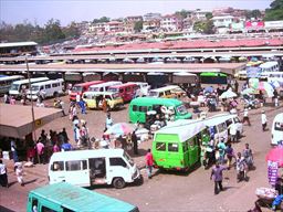 Tro tro transit station in Kumasi, Ghana