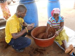 Making Shea Butter by hand in Tamale