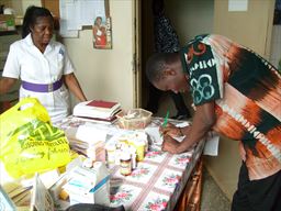Medical supplies being donated to a clinic in Ghana