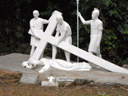 Ninth Station of the Cross, Our Lady of Lourdes grotto in Ghana