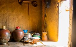 Pottery inside home in northern Ghana