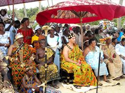 Traditional village chief at festival in Ghana