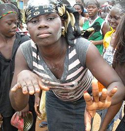 Dancing in the street in Ghana