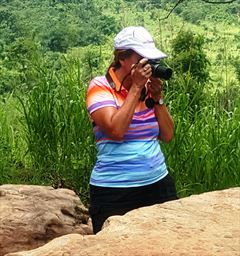 Visitor taking photo in ghana