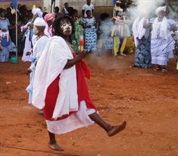Woman posessed at voodoo festival