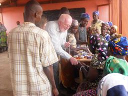 guest visiting witch camp in northern Ghana