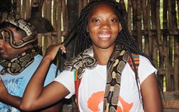 woman with snake in West Africa