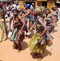 Women dancing at festival in Ghana