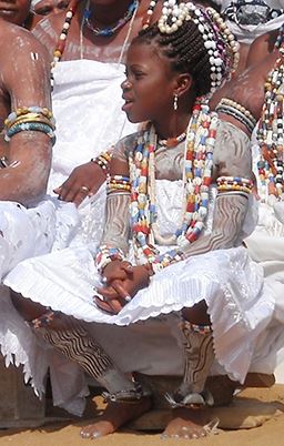 Young girl in traditional beads