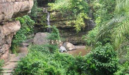 Scenic location at Akaa Falls in Ghana